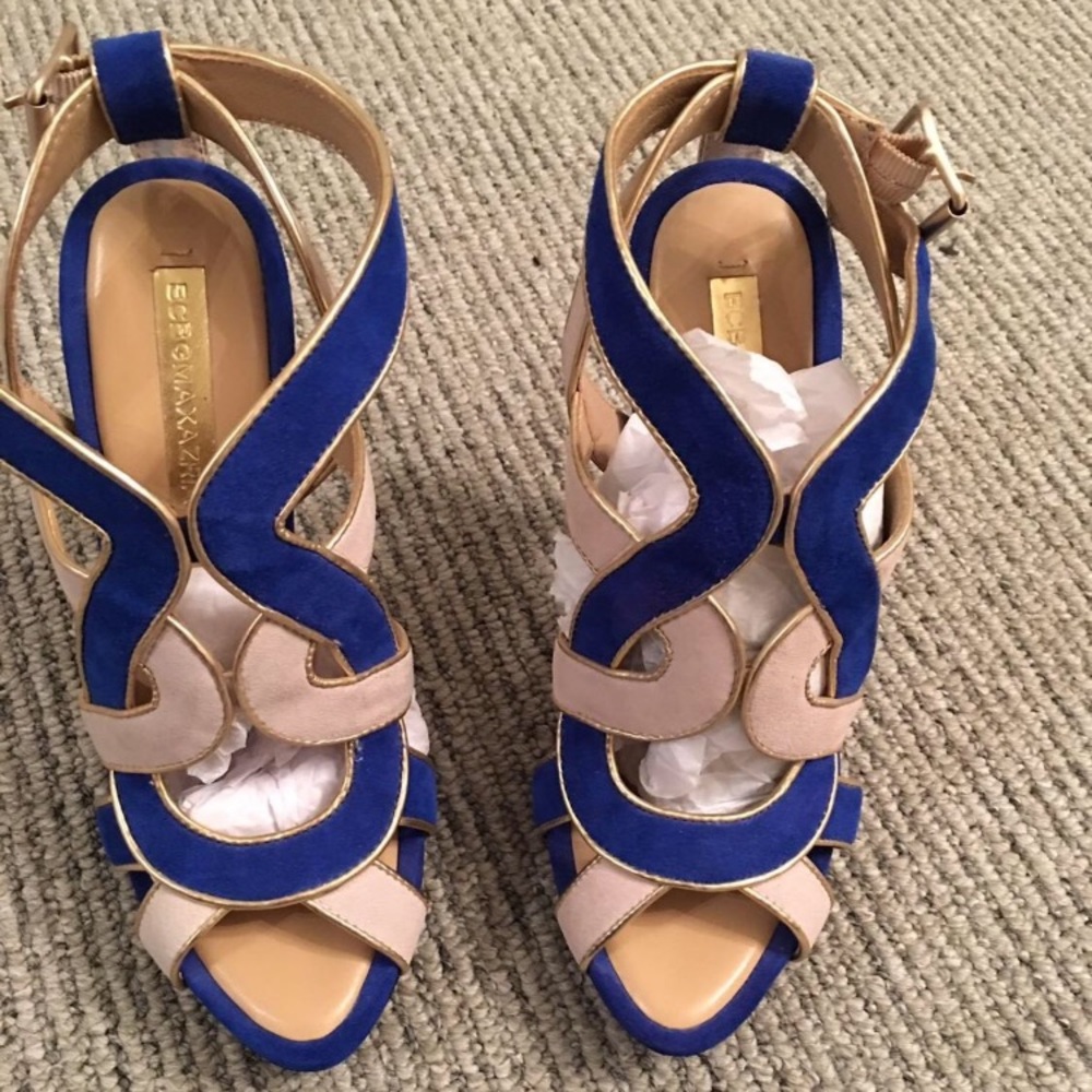 Elegant Blue and Cream Women's Heels
